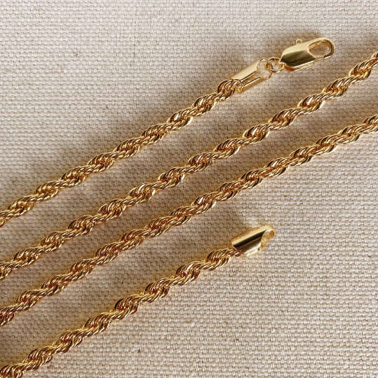 18k Gold Filled Rope Chain In 4.0mm Thickness Gold Chain Com