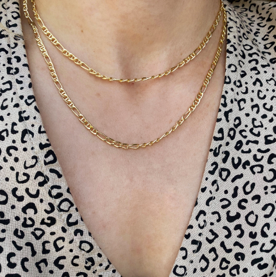 18k Gold Filled 3.5mm Figaro Mariner "Figarucci" Chain