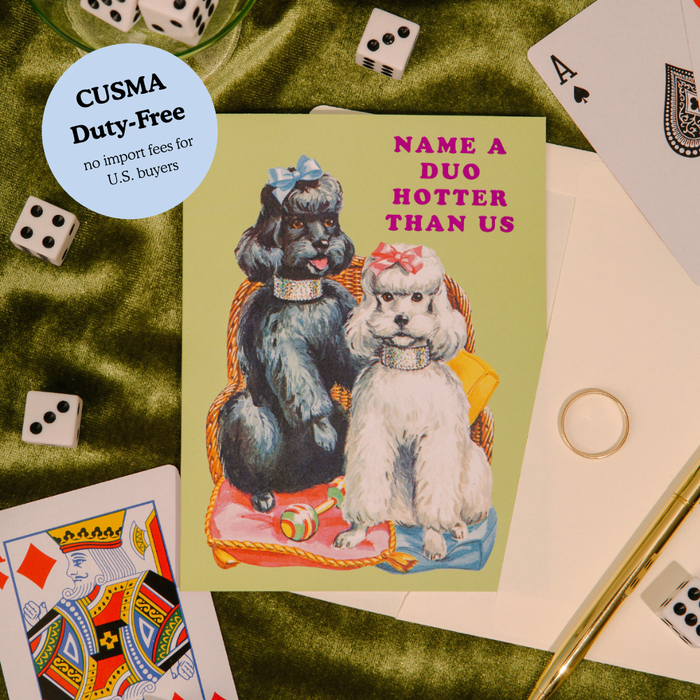 Hot Duo Poodles – Foil Friendship ✿ Sassy Card