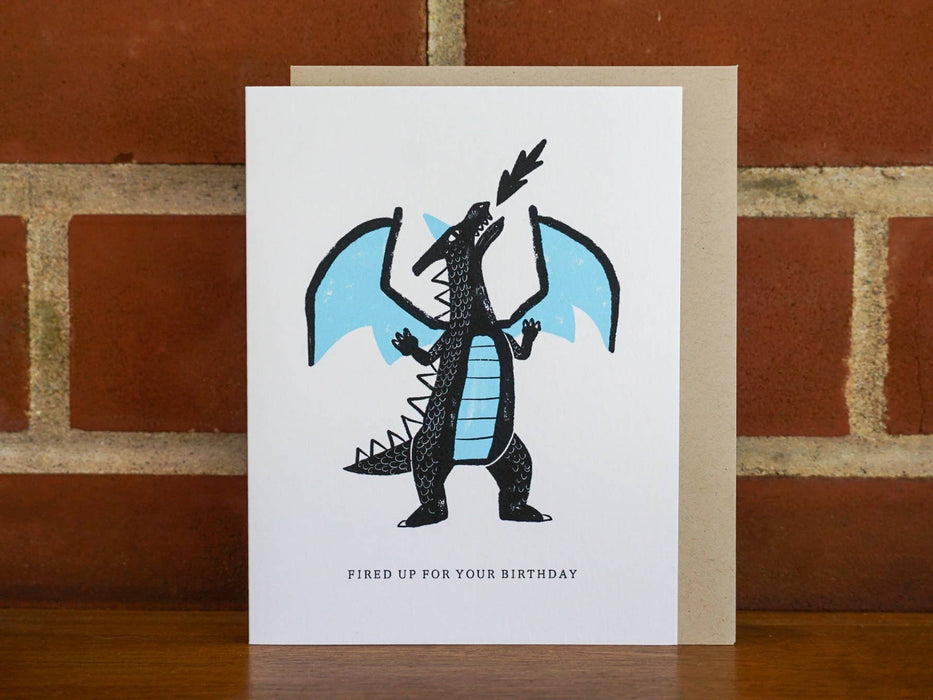 Fired Up Dragon Birthday Greeting Card
