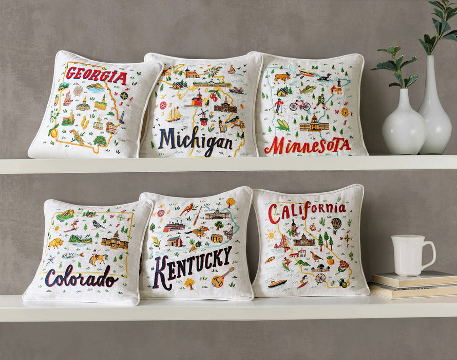 California Embroidered Pillow - Angela Staehling