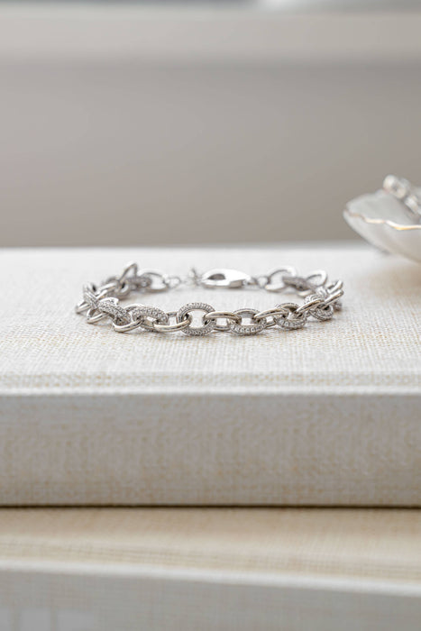 Round Pave Link Bracelet