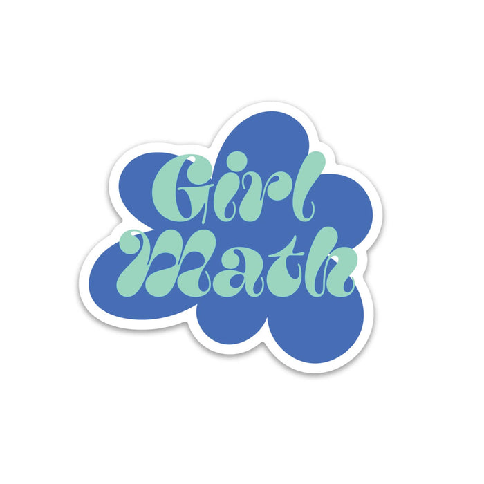 Girl Math Vintage Letters Flower Sticker