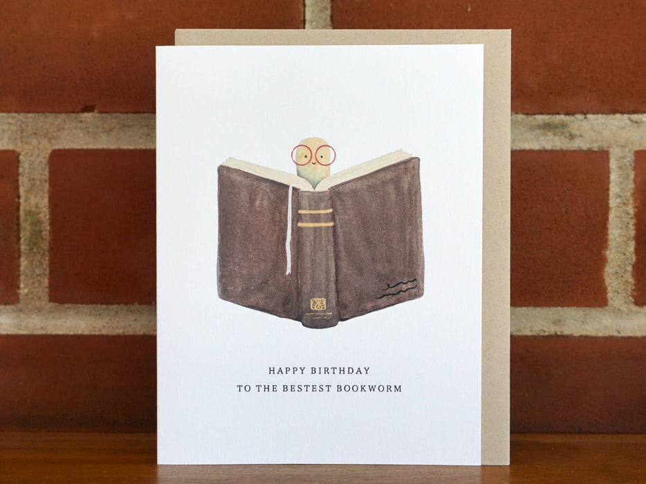 Birthday Bookworm Greeting Card