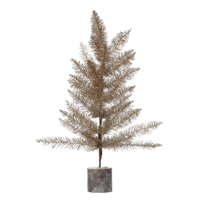 Tinsel Tree w/ Wood Base - Large