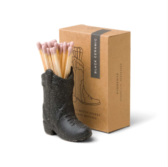 Cowboy Boot Match Holder - Strike on Bottom