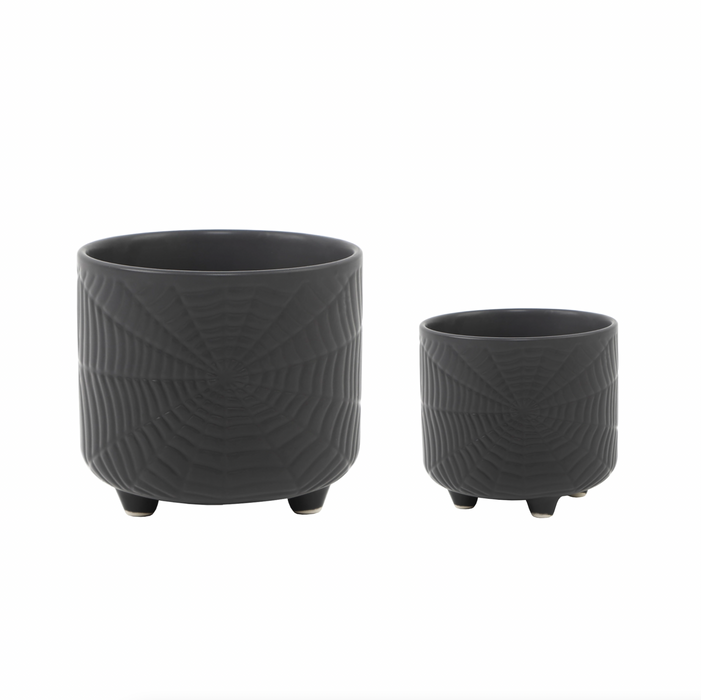 Spider Web Footed Ceramic Pot