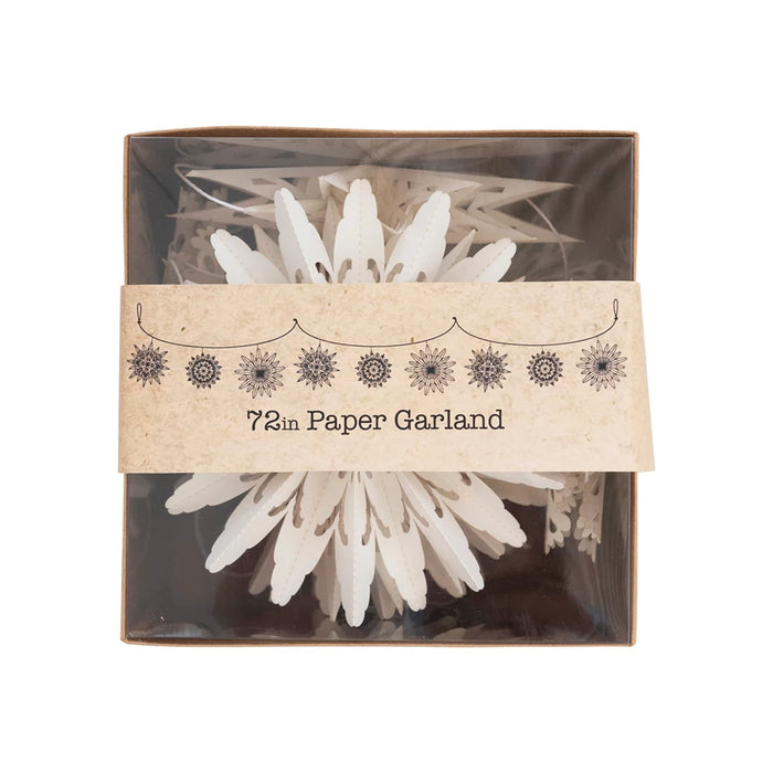 72" L Handmade Recycled Paper Snowflake Garland